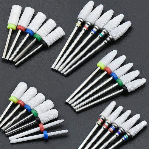 Timistory Ceramic Nail Drill Bit Electric Nail Milling Cutter for Manicure Pedicure Nail Art Accessoires Tool Remove Nail Polish