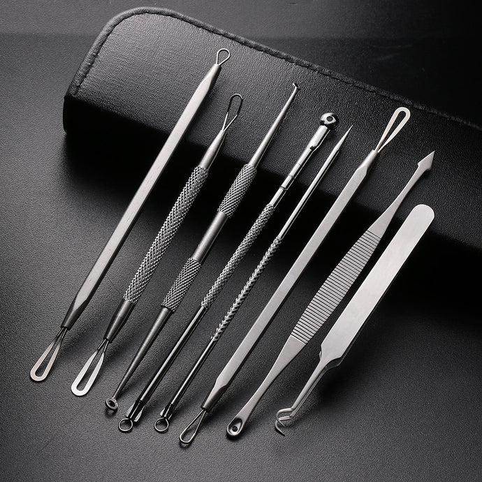 8 PCS/Set Hot Sale Premium Blackhead Acne Comedone Pimple Blemish Extractor Remover Tool Blackhead Pimple Needles Skin Care Kit