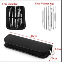 Load image into Gallery viewer, 8 PCS/Set Hot Sale Premium Blackhead Acne Comedone Pimple Blemish Extractor Remover Tool Blackhead Pimple Needles Skin Care Kit